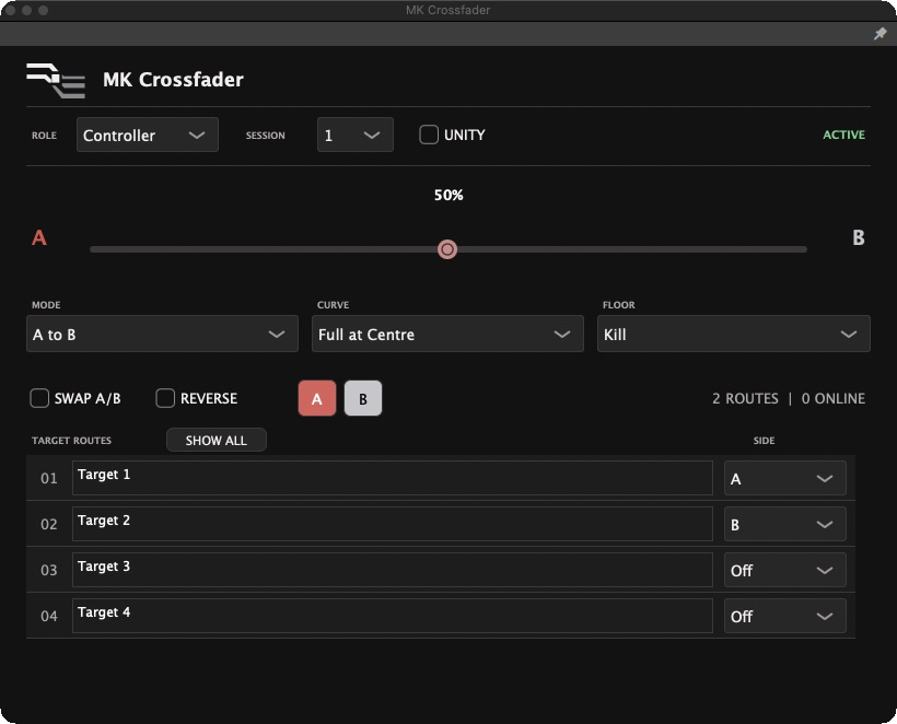MK Crossfader VST3 controller interface